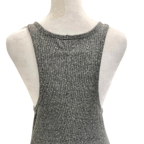 Enza Costa Ribbed Sheath Tank Bodycon Stretch Baseball Dress Gray size Small - Picture 5 of 9